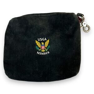 Golf Tee Valuables Bag Suede Leather USGA Member Q1 Golf 7" X 7" Made In Canada